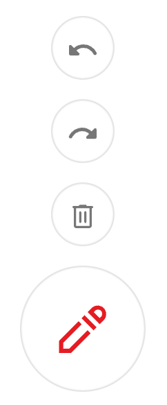 PageProof's red pen tool - featuring undo, redo, and delete markup functionality.